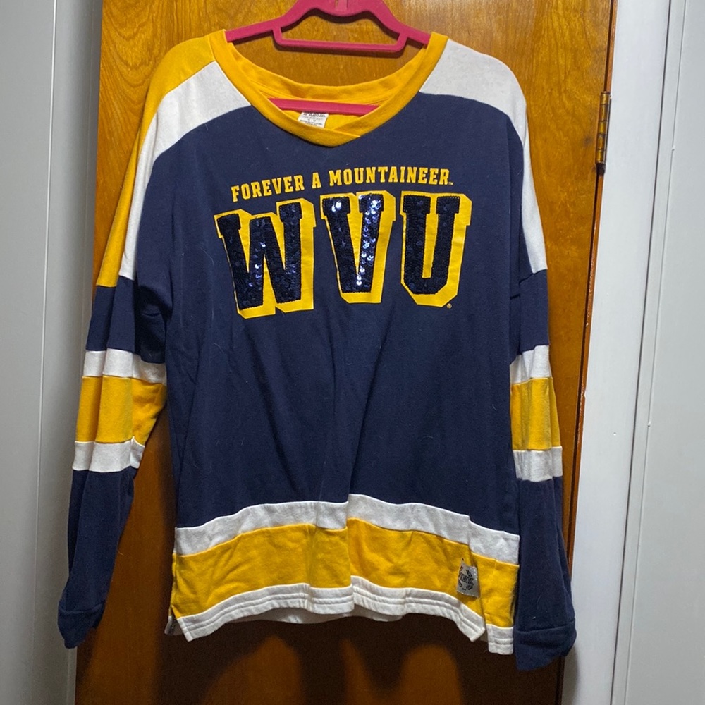 WVU victoria’s secret top, over sized fit